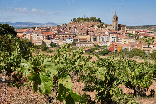 View of Navarrete village in La Rioja province, Spain.
