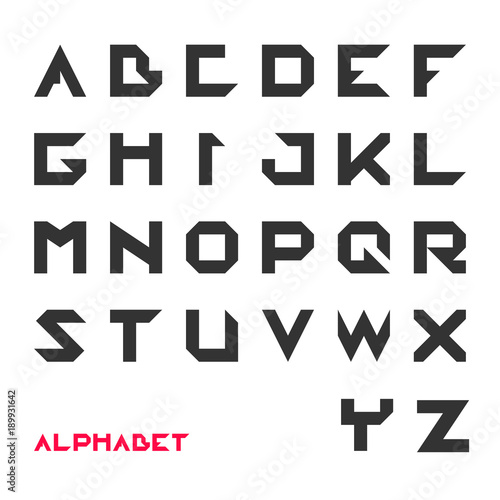 Geometrical font, Modern futuristic typography, vector illustration