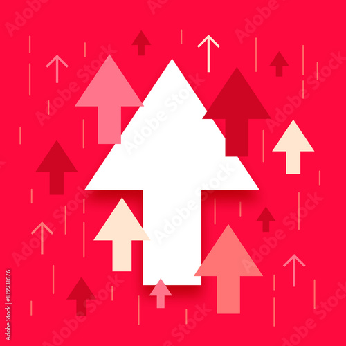 Up arrows, many different styles, success metaphor, illustration vector