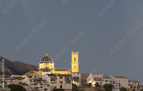 Views of Altea dusk in winter.