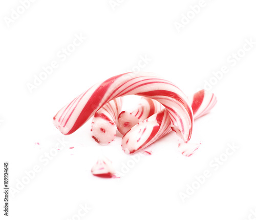Christmas candy cane isolated
