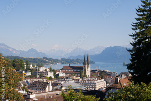 Luzern, Switzerland: Church of St. Leodeger or Hofkirche, Roman catholic church built in 17th-century