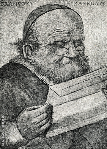 François Rabelais, french renaissance writer, by Nicolas Lagneau (from Spamers Illustrierte Weltgeschichte, 1894, 5[1], 498)