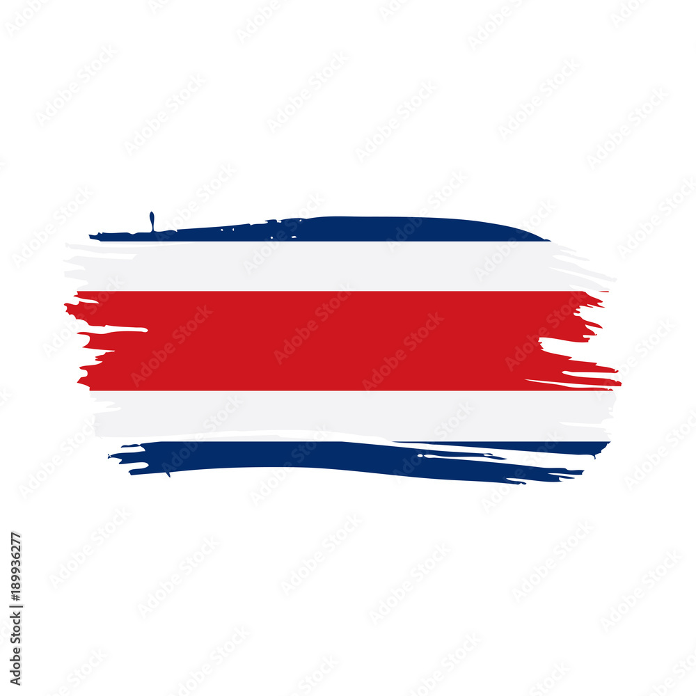 Fototapeta premium Costa Rica flag, vector illustration
