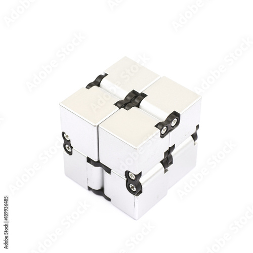 Unfoldable cube puzzle isol...