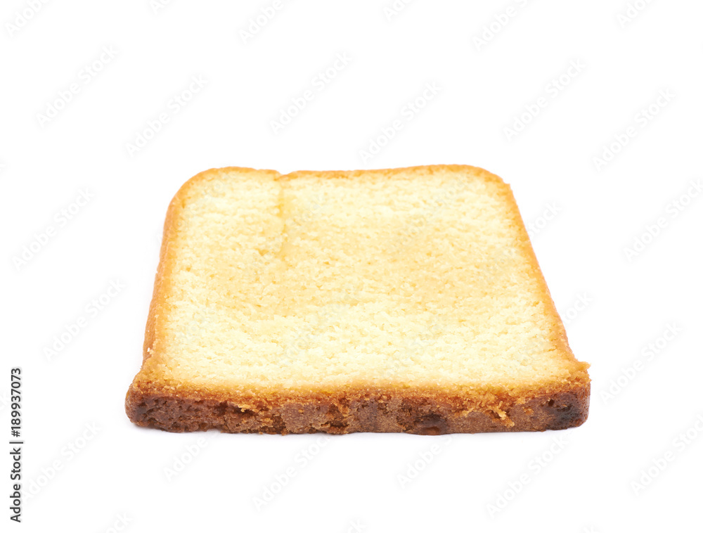 Moist butter cake isolated Moist butter cake isolated