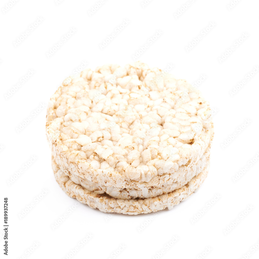 Air popped rice cakes isolated Air popped rice cakes isolated