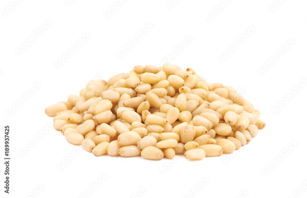 Pile of pine nuts isolated