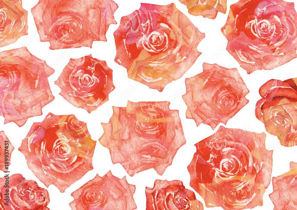 薔薇 背景 花柄 水彩 イラスト Stock Illustration Adobe Stock