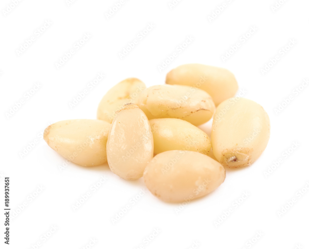 Pile of pine nuts isolated