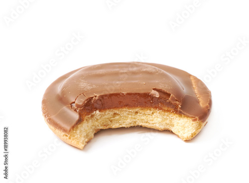 Biscuit cake with filling isolated