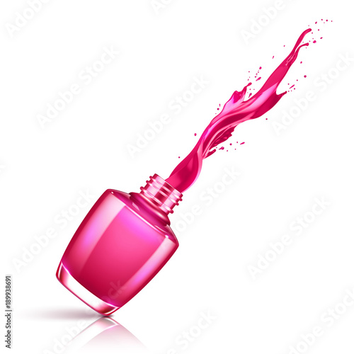Nail polish splashing from the bottle