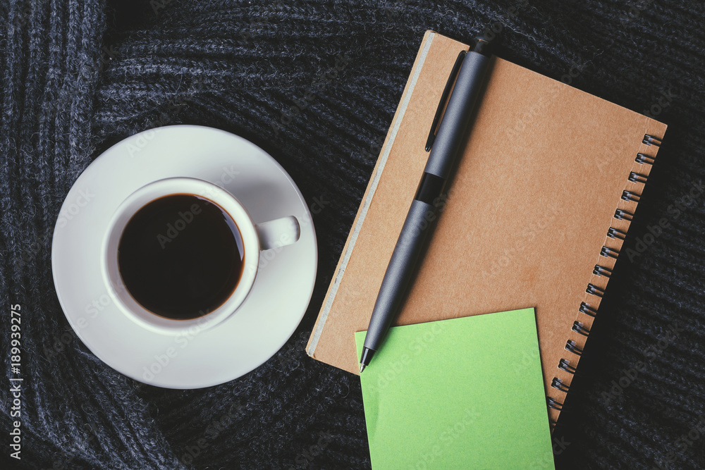 Coffee and notepad Coffee and notepad
