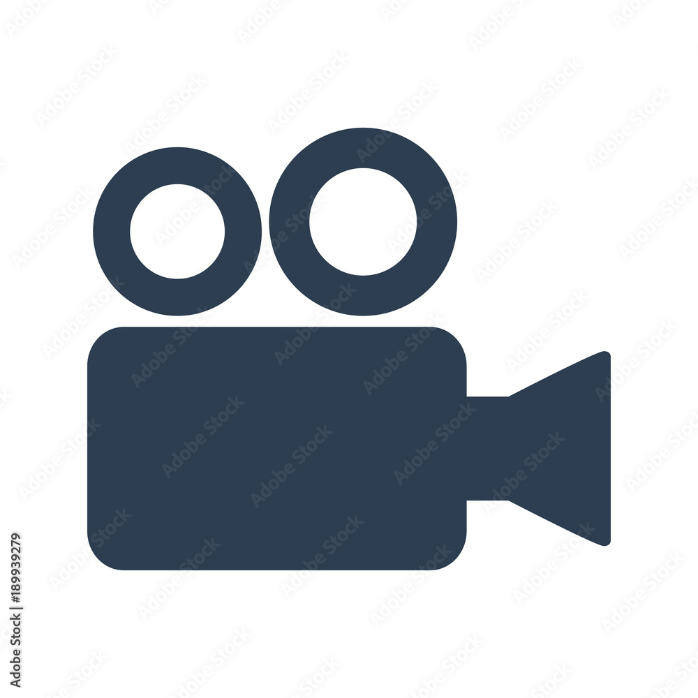 Naklejka premium Video camera icon on white background.