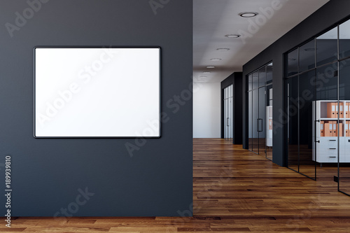 Modern office with empty billboard