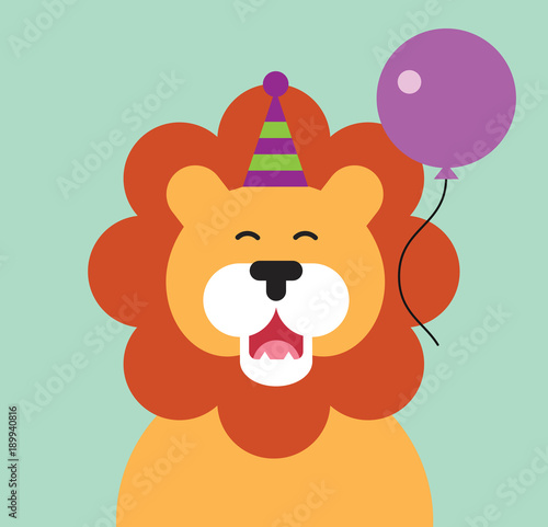Fototapeta Naklejka Na Ścianę i Meble -  Happy party Lion