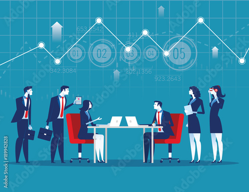 Best team for business marketing. Concept business vector illustration. Flat design style.
