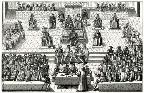 Estates General of Orléans, session at January 1561 (from Spamers Illustrierte Weltgeschichte, 1894, 5[1], 518)