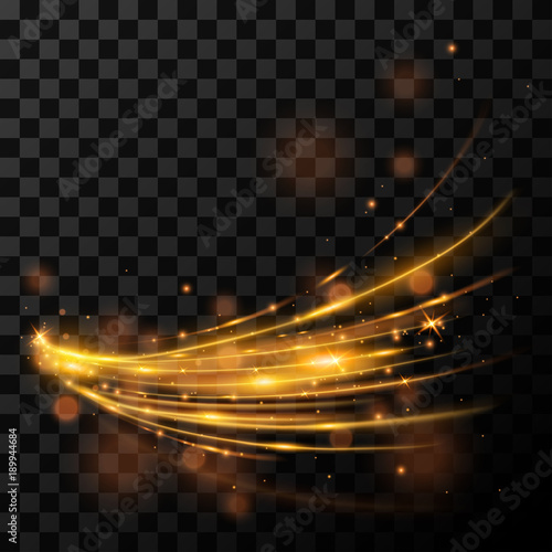 Transparent golden light wave