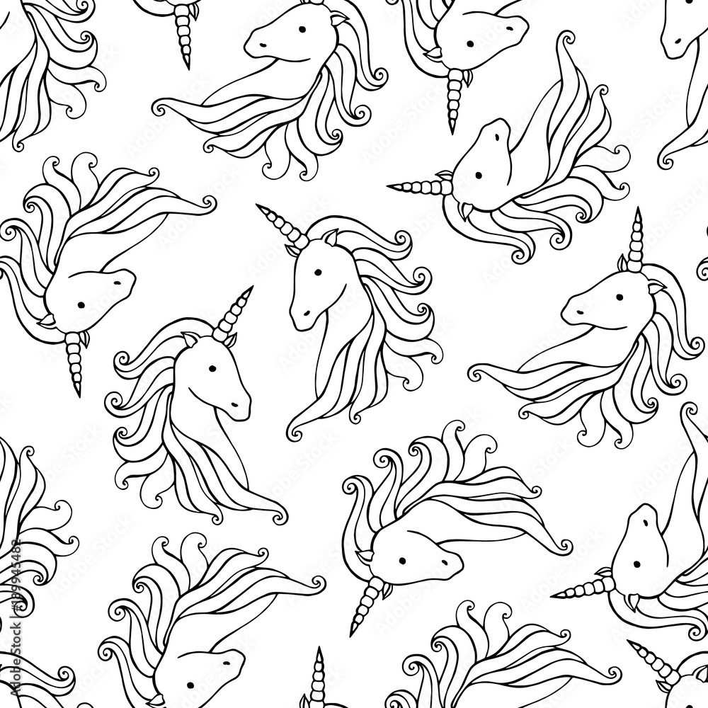 Seamless pattern with unicorns. Seamless pattern with unicorns.
