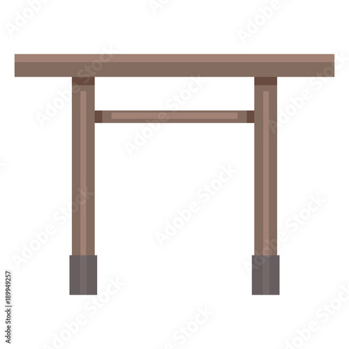 Vector Single Color Flat Shinto Torii Gate Icon