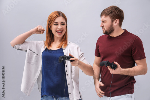 Emotional couple with video...