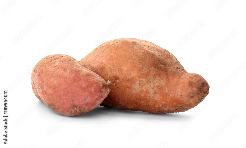 Sweet potatoes, isolated on white Sweet potatoes, isolated on white