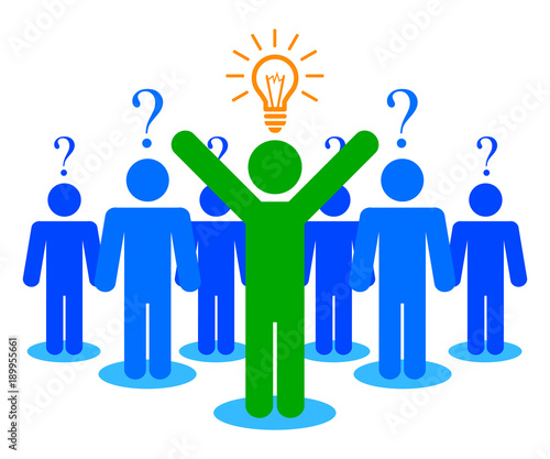 Problem and its solution - stock vector