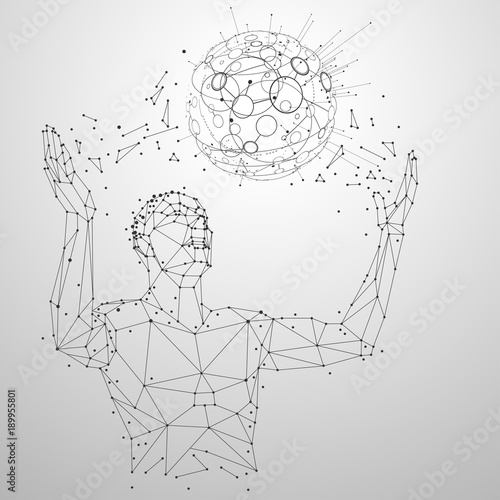 Geometric creation man illustration