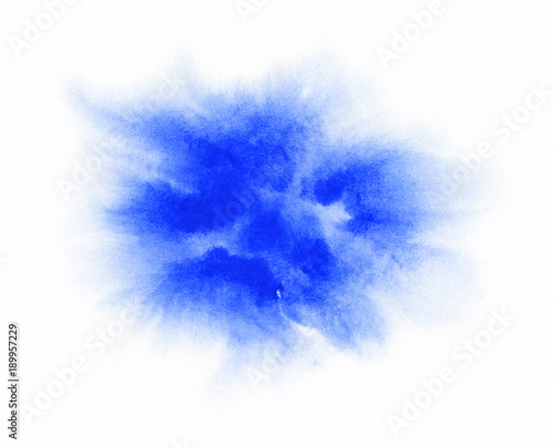 Wallpaper Mural Watercolor. Abstract blue spot on white watercolor paper. Torontodigital.ca