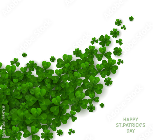 Patrick Day Diagonal Border with Clover