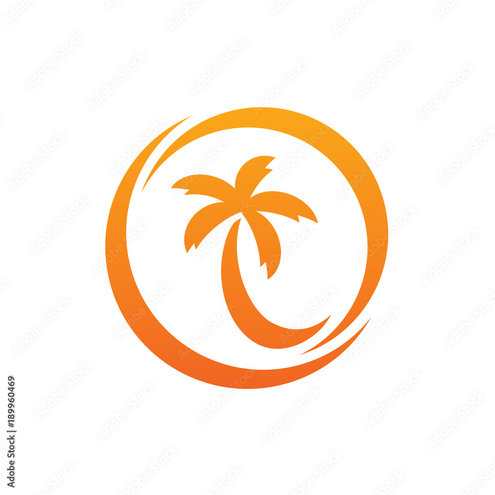 Coconut Tree Circle Logo