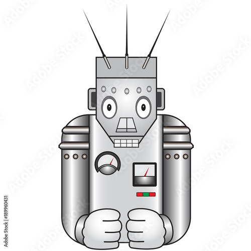 Cartoon retro robot
