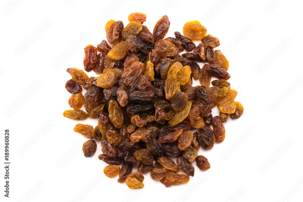 Dried raisins isolated on white background. With clipping path Dried raisins isolated on white background. With clipping path
