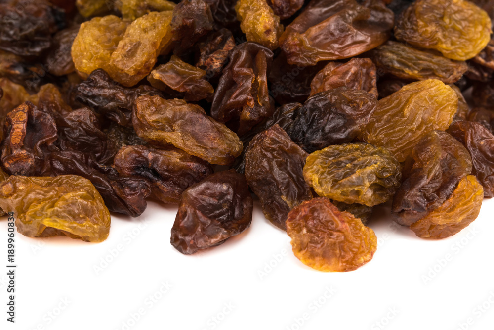 Dried raisins isolated on white background. With clipping path Dried raisins isolated on white background. With clipping path