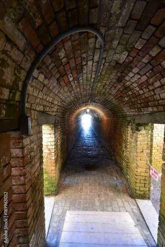 Brick tunnel at a confederate fortress  