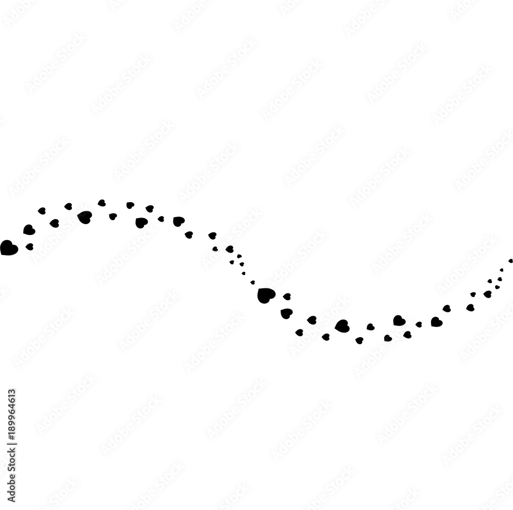 black hearts confetti wave or flow isolated on white. black hearts confetti wave or flow isolated on white.