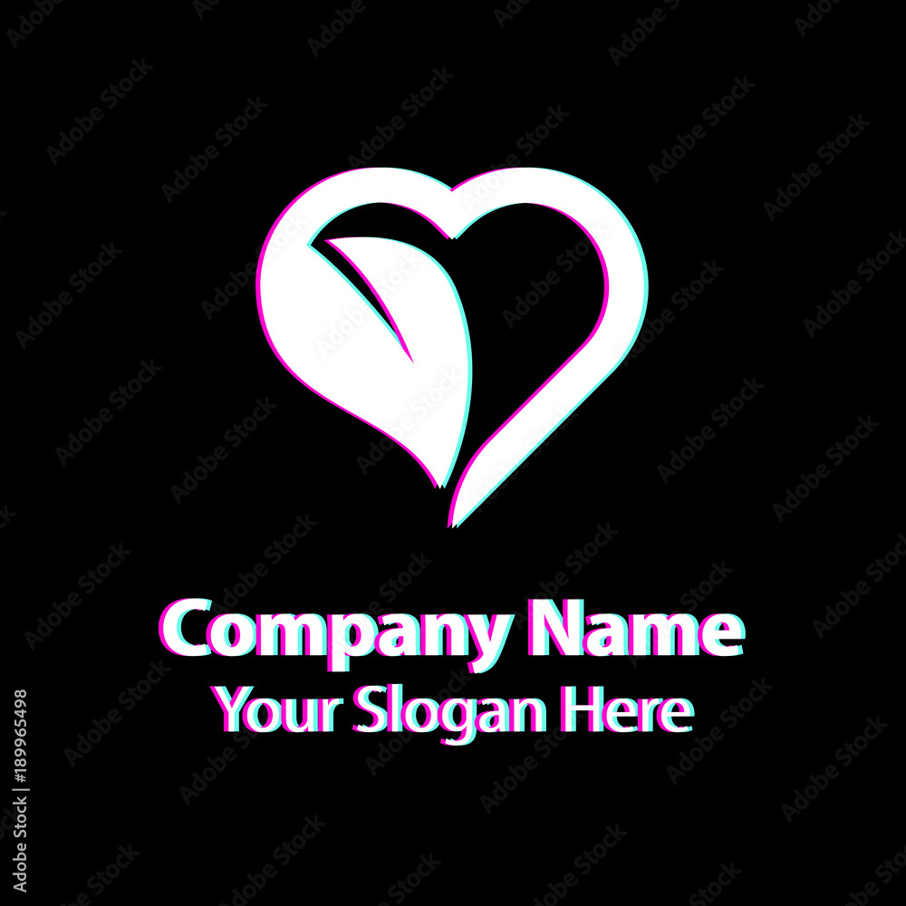 leaf love logo design, green nature love leaf love logo design, green nature love