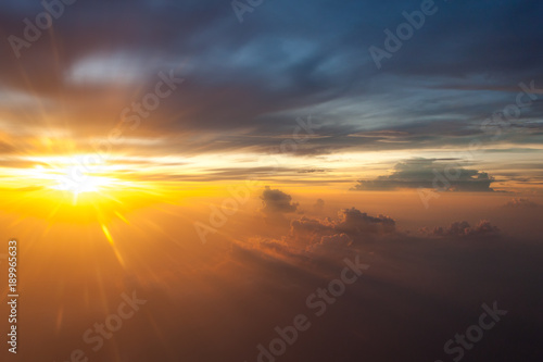 Abstract background sunset with sun rays