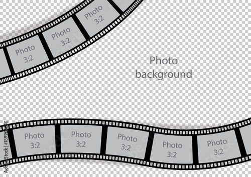 Vintage photo frames swirl film strip template