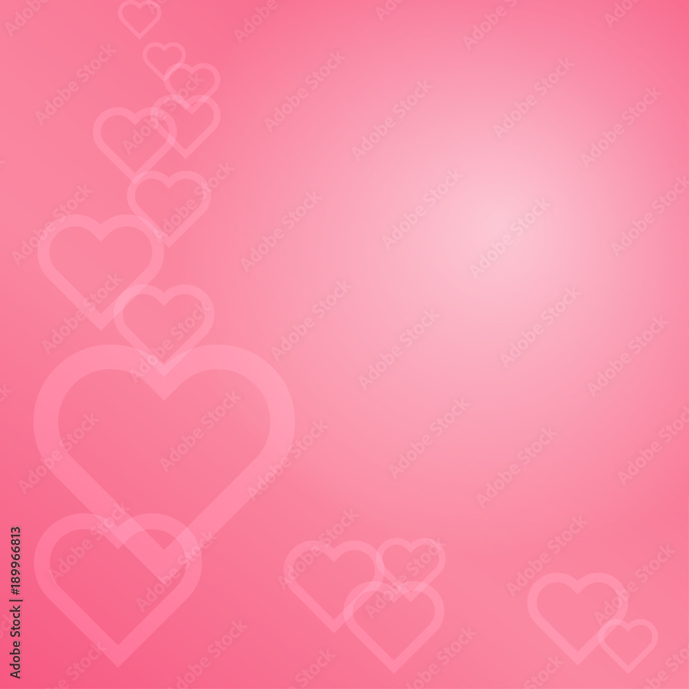 abstract pink hearts bokeh. Vector illustration.