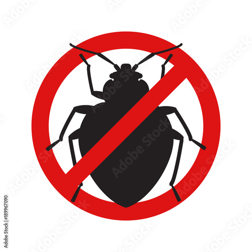 Anti no bedbug insect symbol illustration