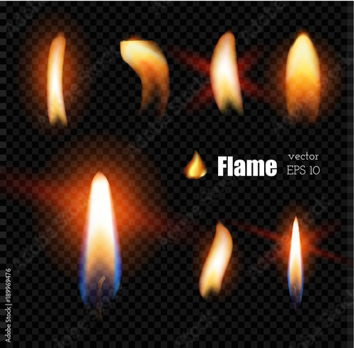 Vector realistic candle fire lighter flame