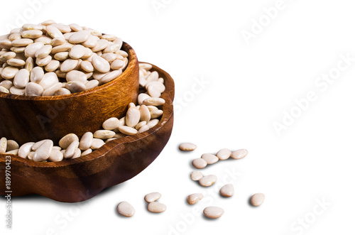 Large white dry beans photo