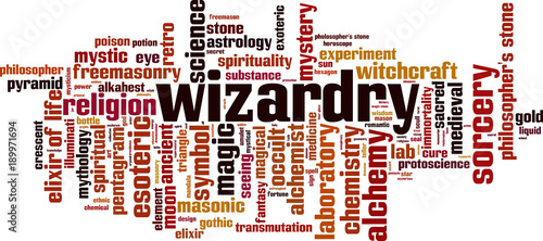 Wizardry word cloud photo