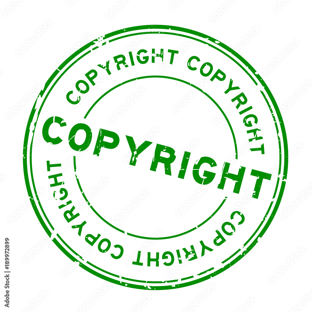 Grunge green copyright round rubber seal stamp on white background Grunge green copyright round rubber seal stamp on white background