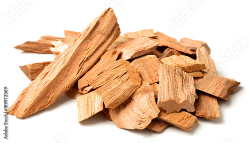 close up of sandalwood isolatd on the white background