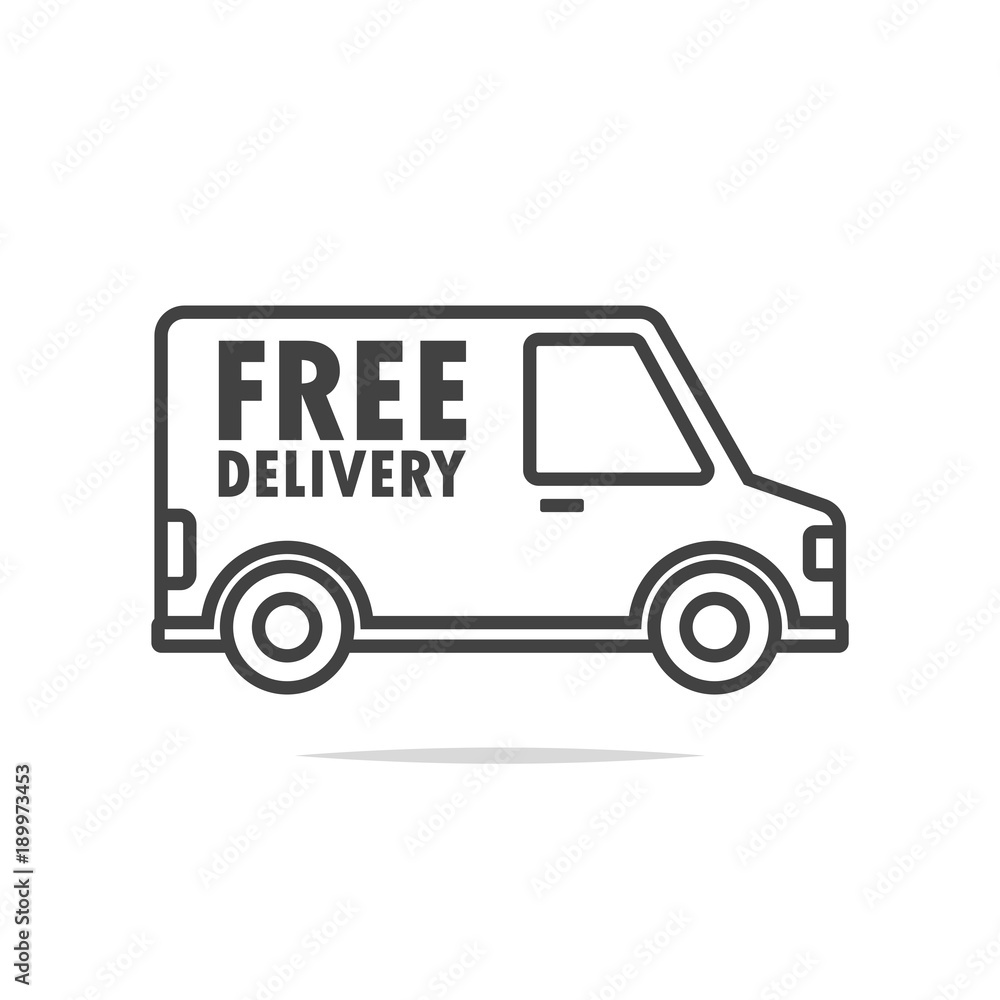 Free delivery van line icon Free delivery van line icon