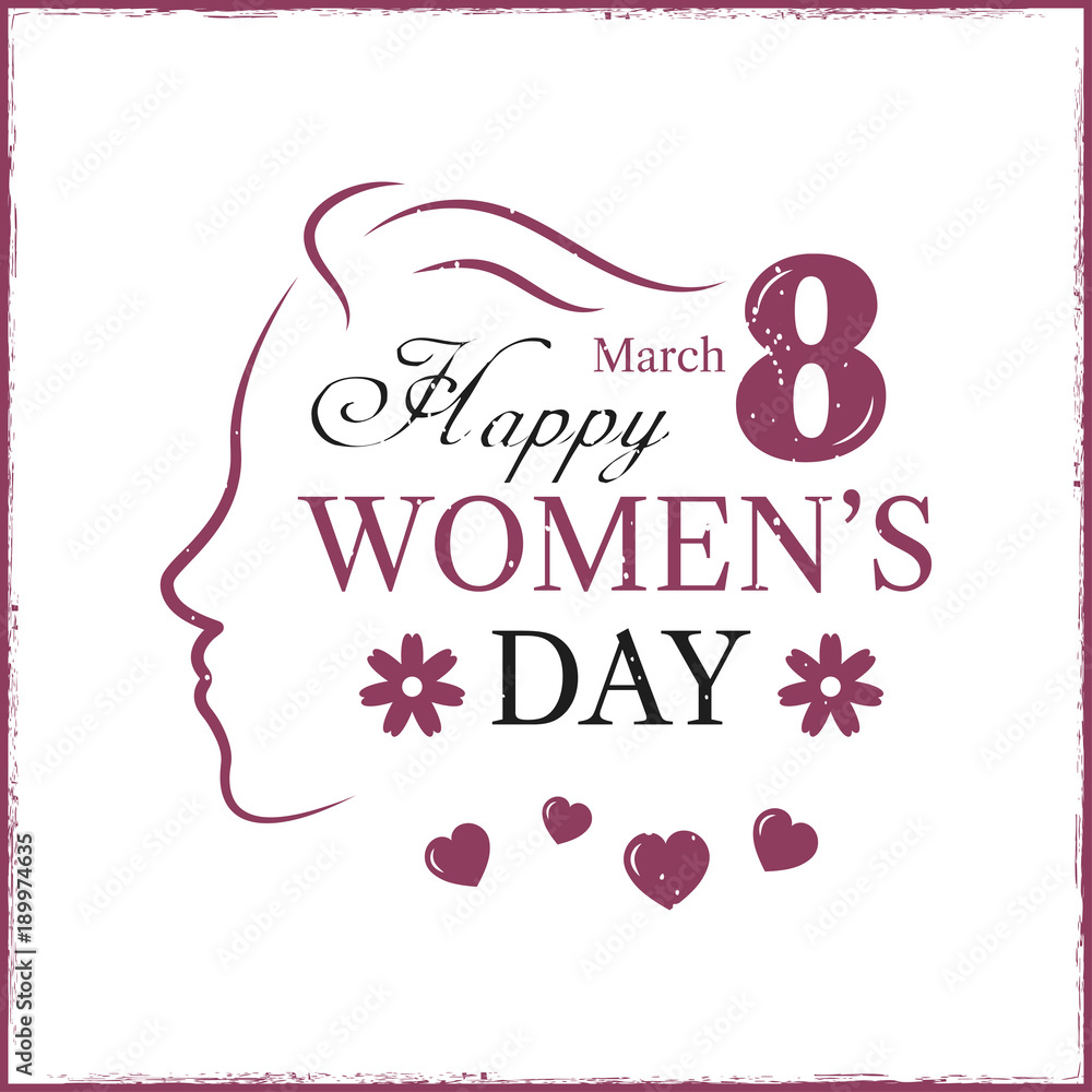 Happy Women's Day template card.