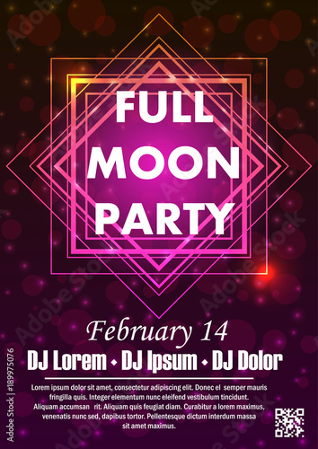 Night dance party music night poster template. 